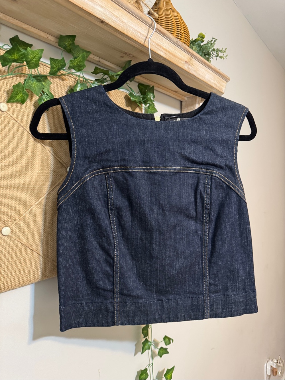 7 For All Mankind Dark Indigo Denim Tank Top
